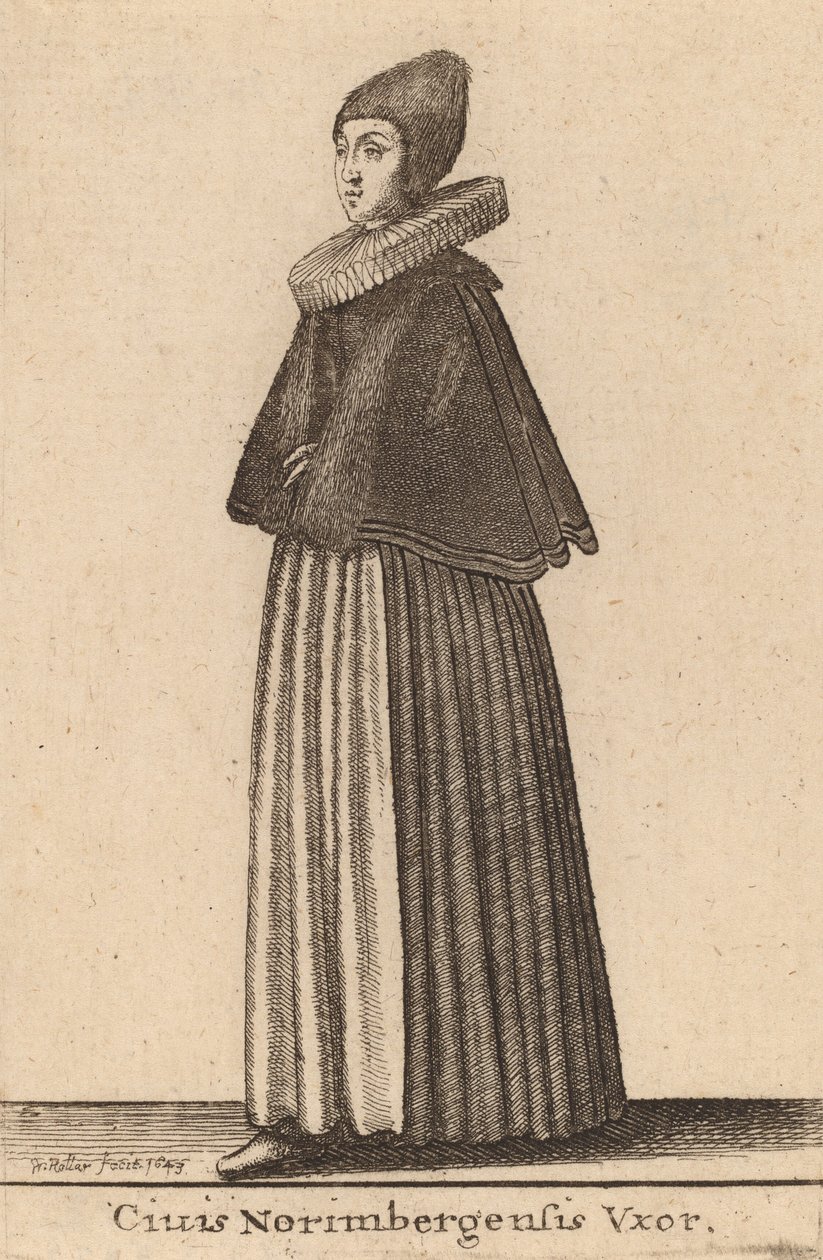 Nürnberg vatandaşının karısı, 1643 by Wenceslaus Hollar