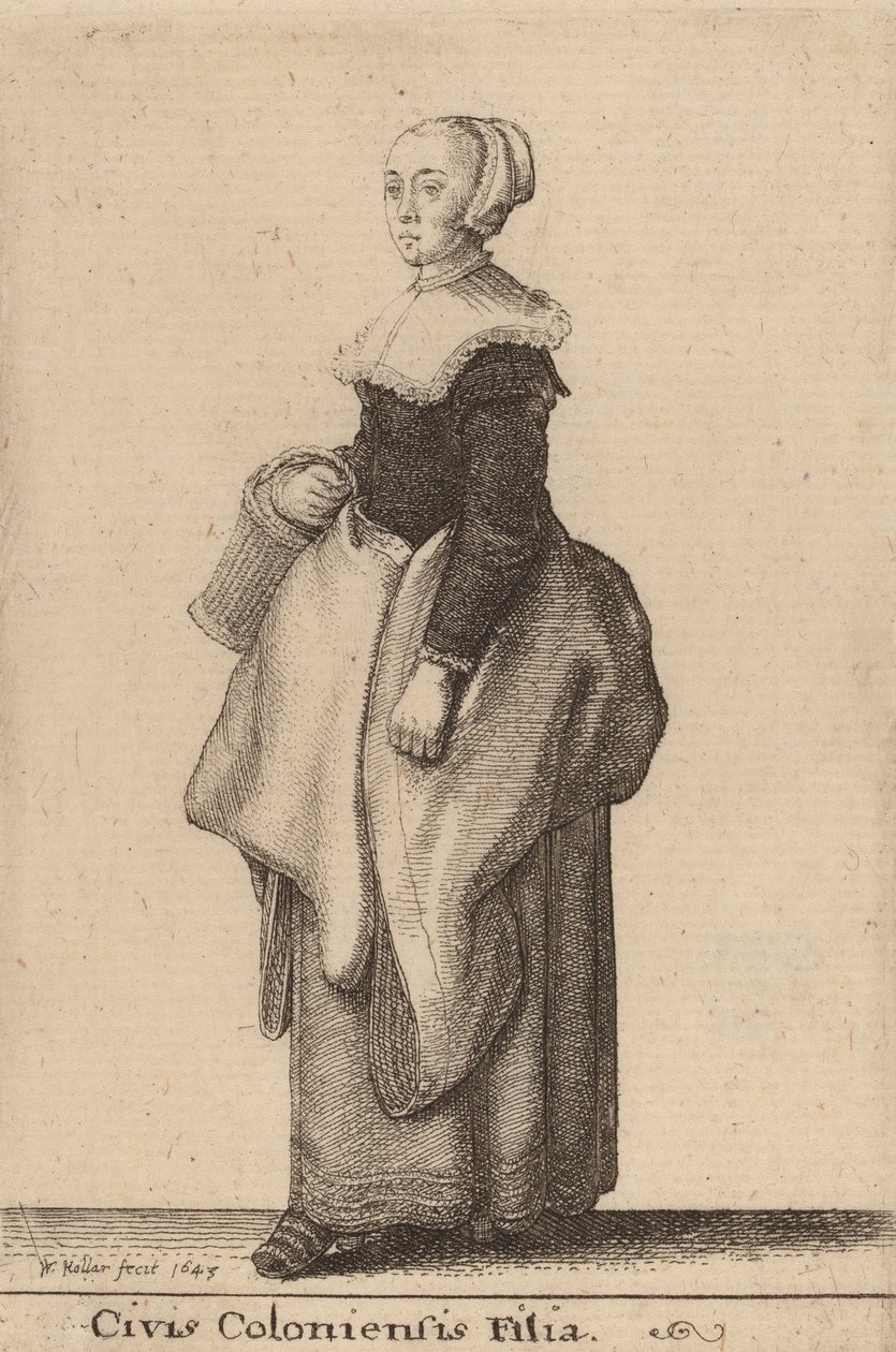 Köln vatandaşının kızı, 1643 by Wenceslaus Hollar