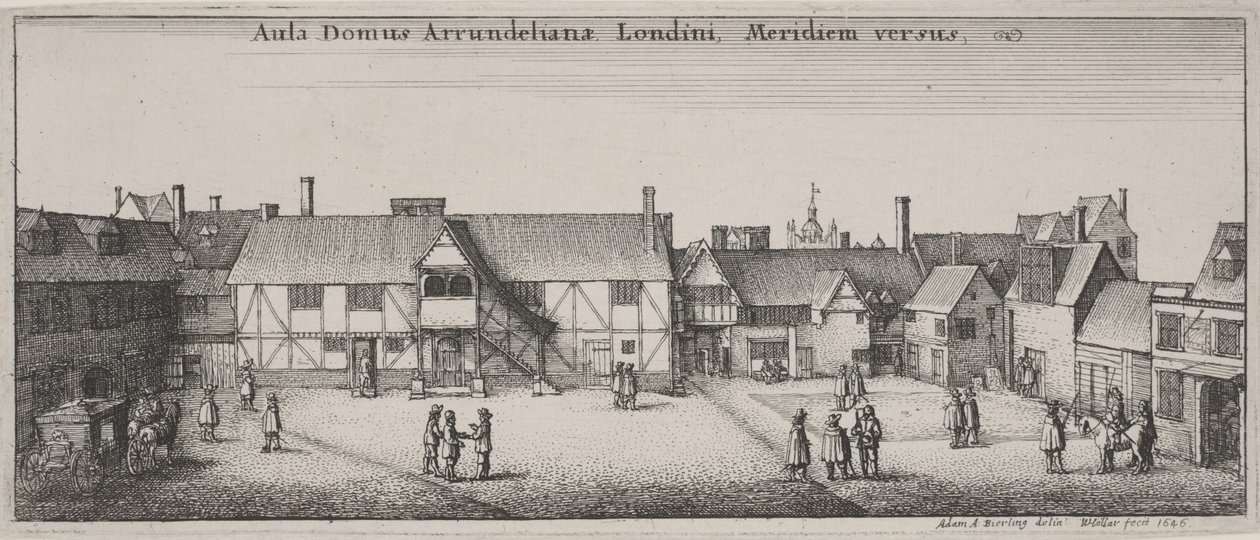Güneyden Arundel Evi Avlusu, by Wenceslaus Hollar