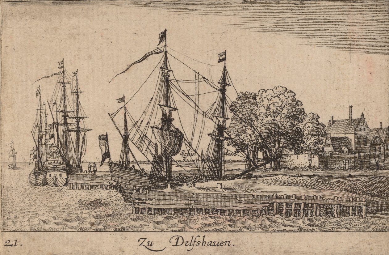 Delfshaven, 1635. by Wenceslaus Hollar