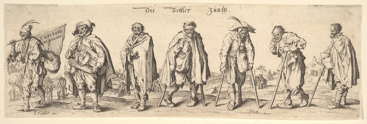 Dilenciler Loncası Yedi Dilenciler, 1630. by Wenceslaus Hollar