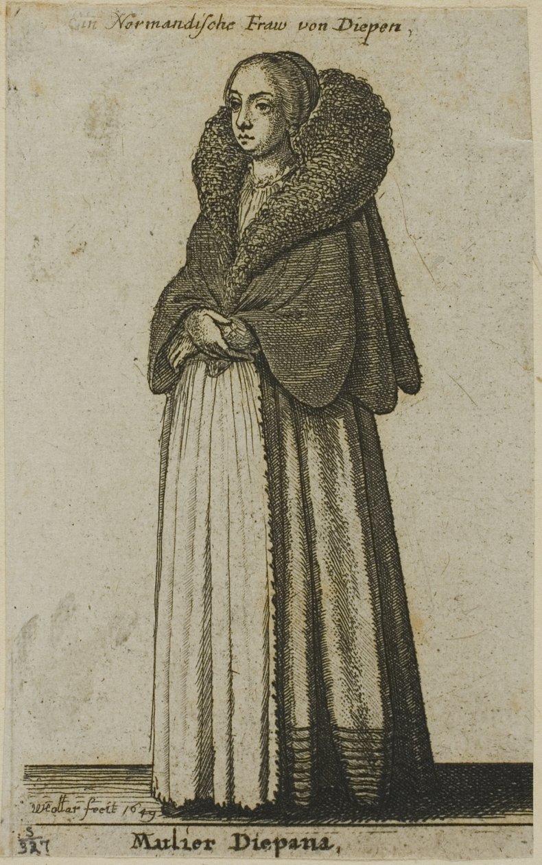 dieppe kadın by Wenceslaus Hollar