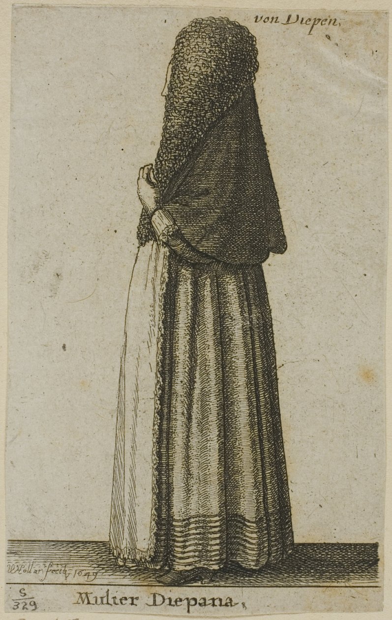dieppe kadın by Wenceslaus Hollar