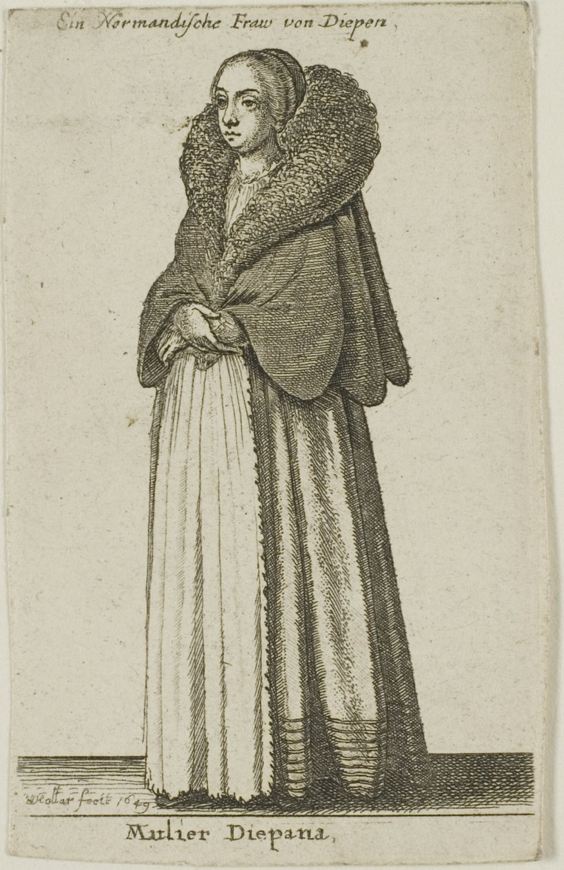 dieppe kadın by Wenceslaus Hollar