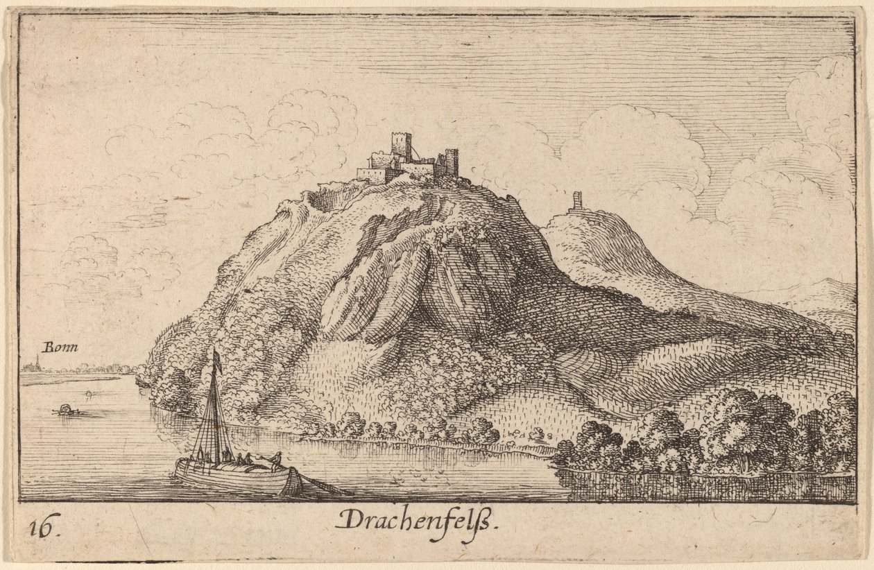 Drachenfels by Wenceslaus Hollar