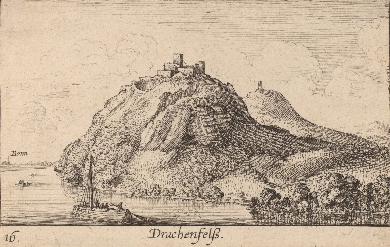 Drachenfels, 1635. by Wenceslaus Hollar
