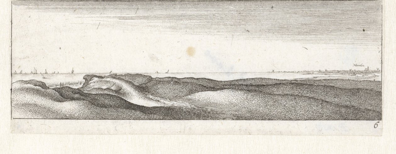 Naarden yakınlarındaki kum tepeleri Küçük Deniz Manzaraları (dizi başlığı) by Wenceslaus Hollar