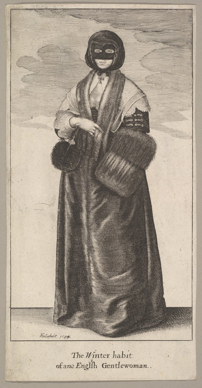 İngiliz Bayan Kış Kostümü Bir İngiliz Gentlewoman