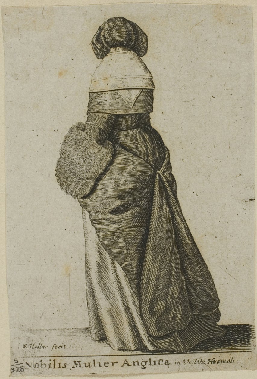 Kışlık Giyimli İngiliz Asilzadesi by Wenceslaus Hollar