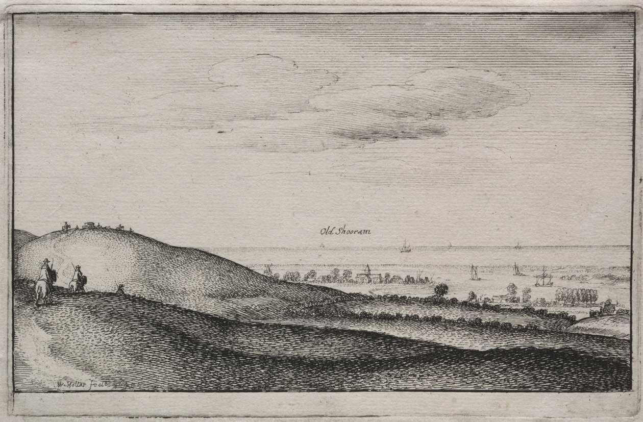 İngilizce Görünümler: Eski Shoreham, 1645. by Wenceslaus Hollar