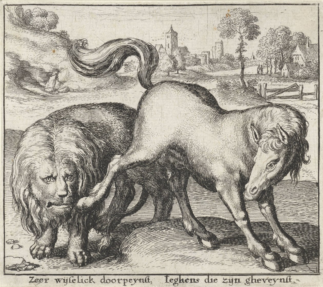Aslan ve Aygır Masalı Fabllar (dizi adı) by Wenceslaus Hollar