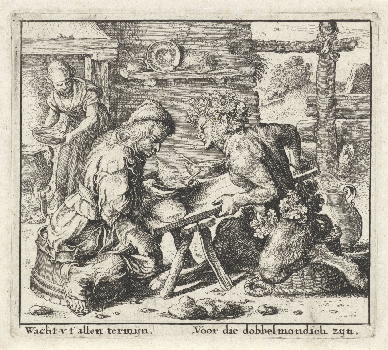Satyr ve Köylü Masalı Fabllar (dizi adı) by Wenceslaus Hollar