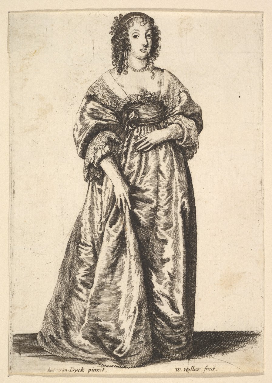 Ayakta Duran Kadın Figürü, 1625-77. by Wenceslaus Hollar