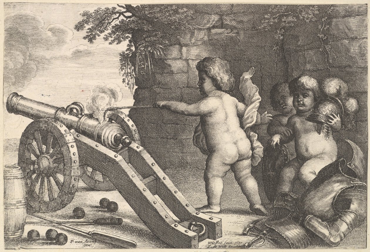 Dört Elementi Ateşleyin, 1647. by Wenceslaus Hollar