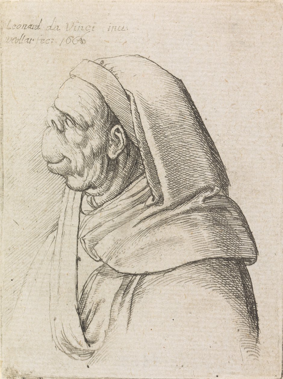 Grotesk Başlıklı Bir Adamın Profilini Çıkardı by Wenceslaus Hollar