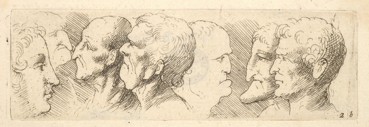 Kafa çalışmaları, 1625-77 by Wenceslaus Hollar