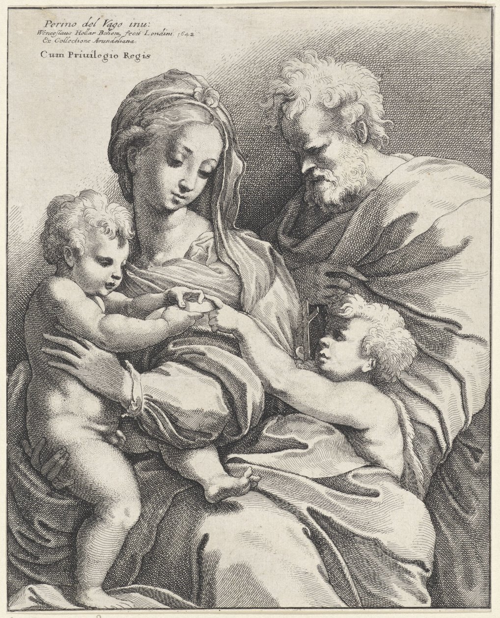 Vaftizci Yahya ile Kutsal Aile by Wenceslaus Hollar