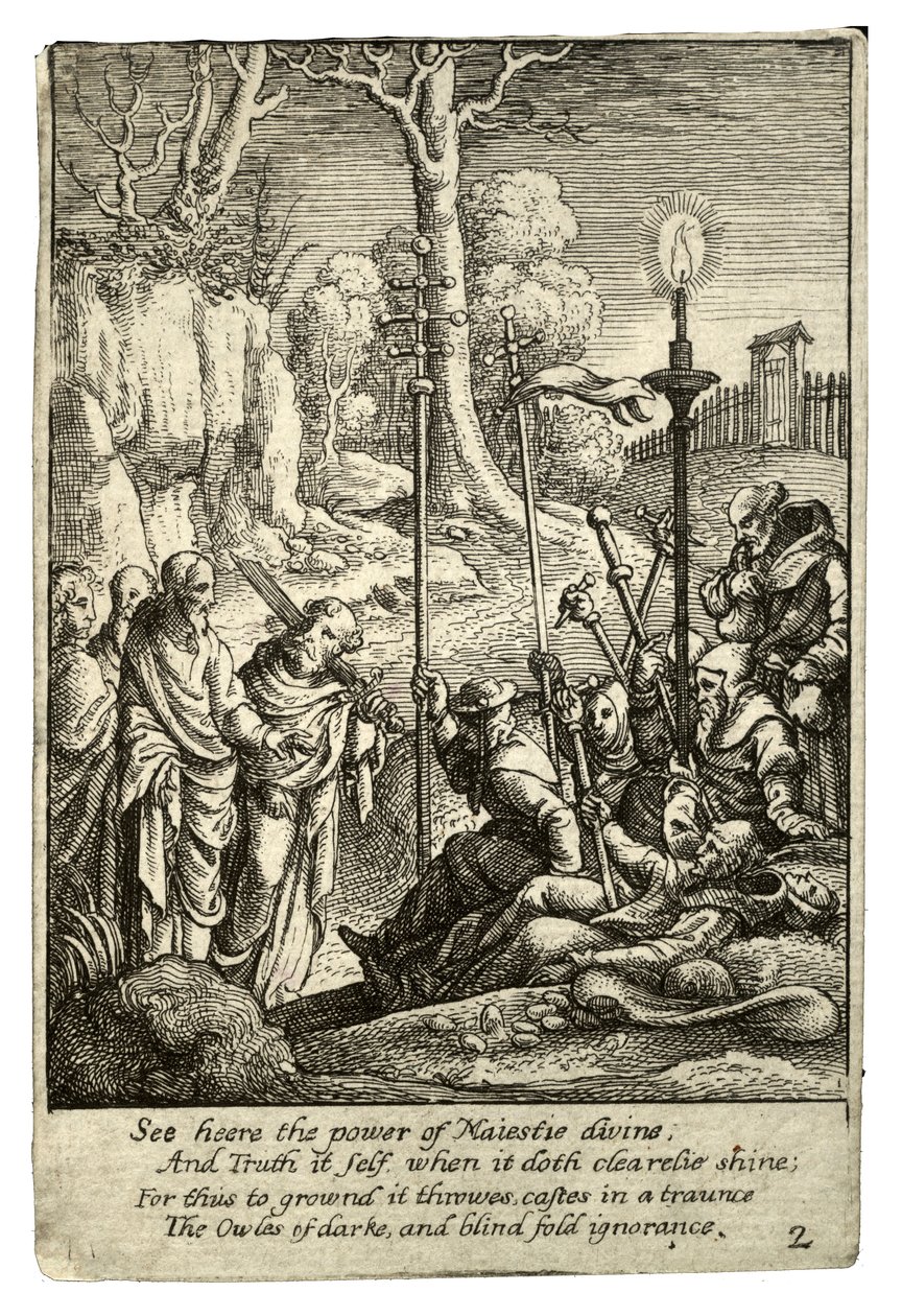 İsa, kendisini eleştirenlerle yüzleşiyor by Wenceslaus Hollar