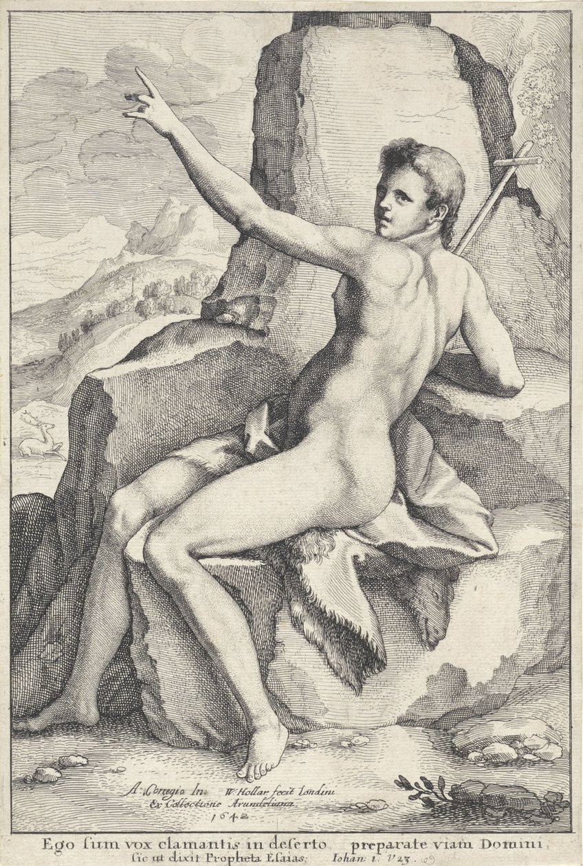 Çölde Vaftizci Yahya by Wenceslaus Hollar