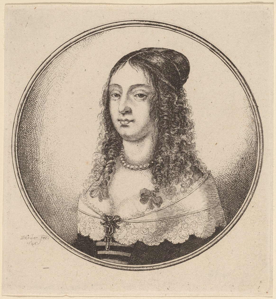 Bukleli Kurdeleli Bayan by Wenceslaus Hollar