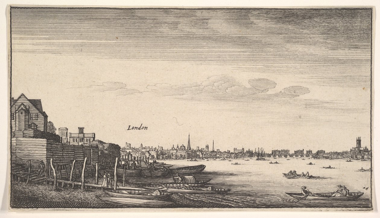 Londra Milford Merdivenlerinden Görüntülendi, 1643-1644. by Wenceslaus Hollar