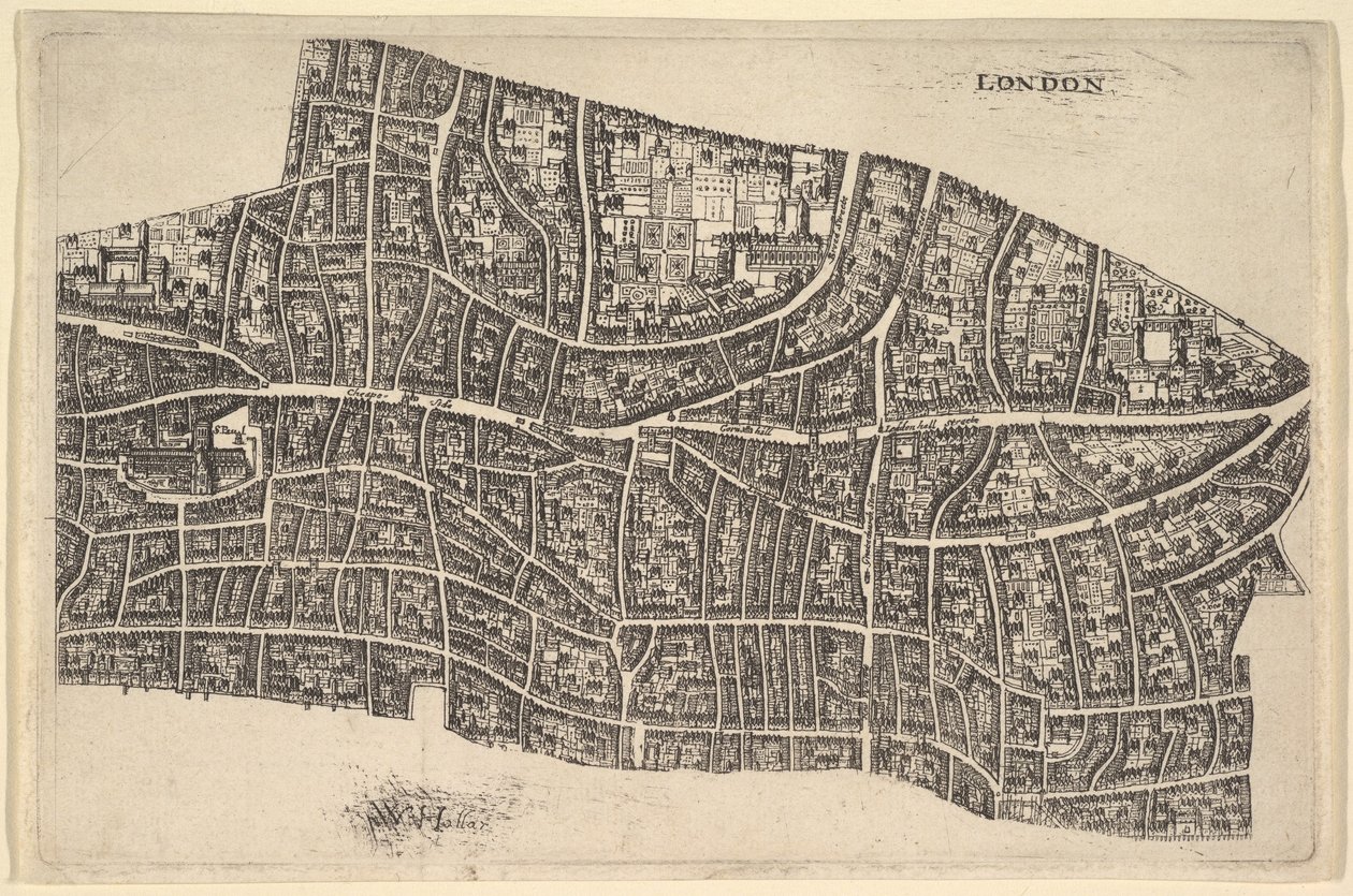 Büyük Yangından Önce Londra, 1666-77. by Wenceslaus Hollar