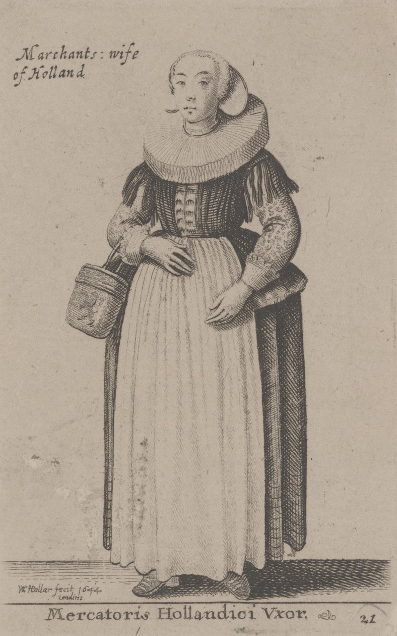 Marchants Wife of Holland (Hollandalı Tüccarın Eşi) by Wenceslaus Hollar