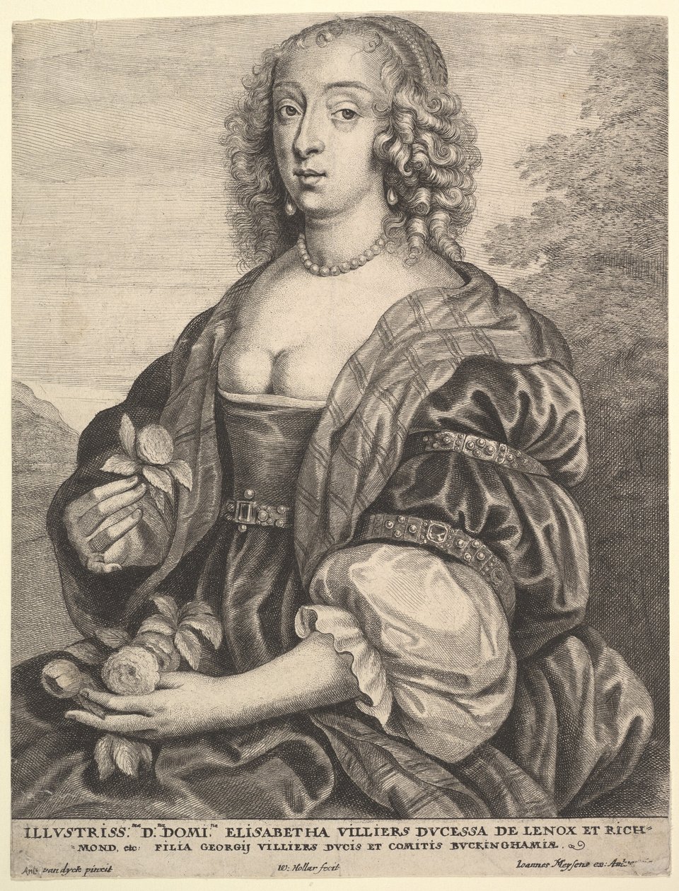 Mary Villiers, Lennox ve Richmond Hollandalısı, 1625-77. by Wenceslaus Hollar