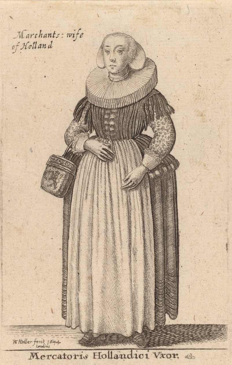 Hollandalı bir tüccarın karısı, 1644. by Wenceslaus Hollar