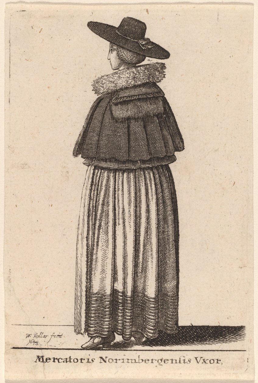 Bir Nürnberg tüccarının karısı by Wenceslaus Hollar