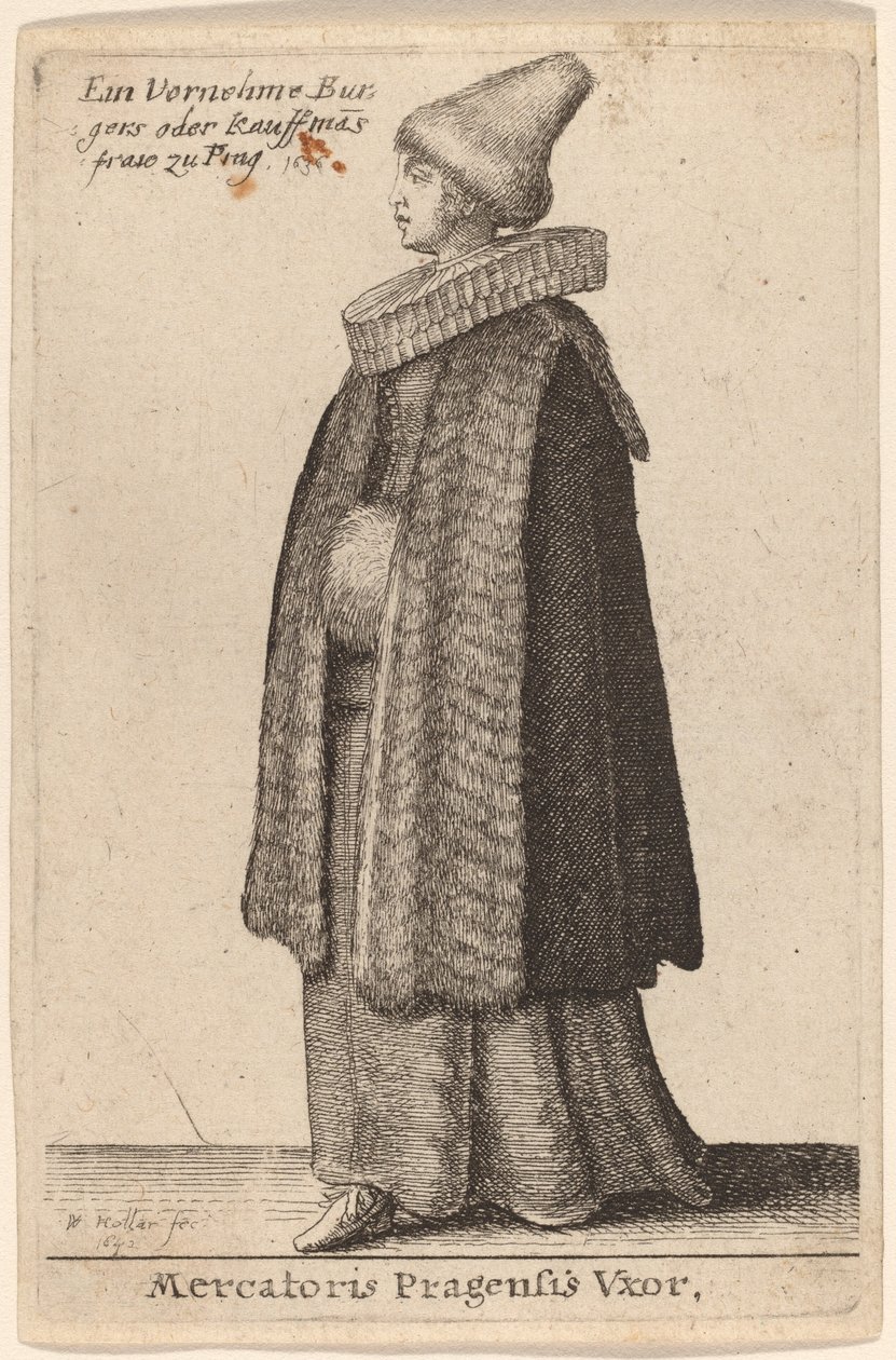 Prag tüccarının karısı by Wenceslaus Hollar