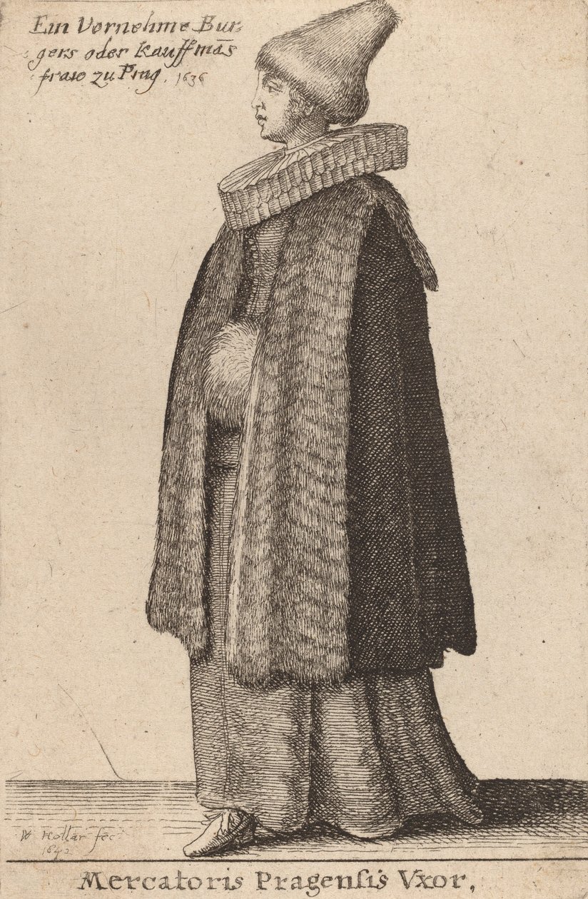 Praglı bir tüccarın karısı, 1642 by Wenceslaus Hollar