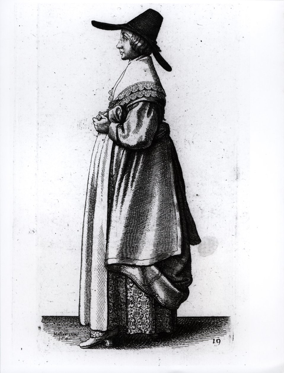 Tüccarın Karısı, 1640 by Wenceslaus Hollar