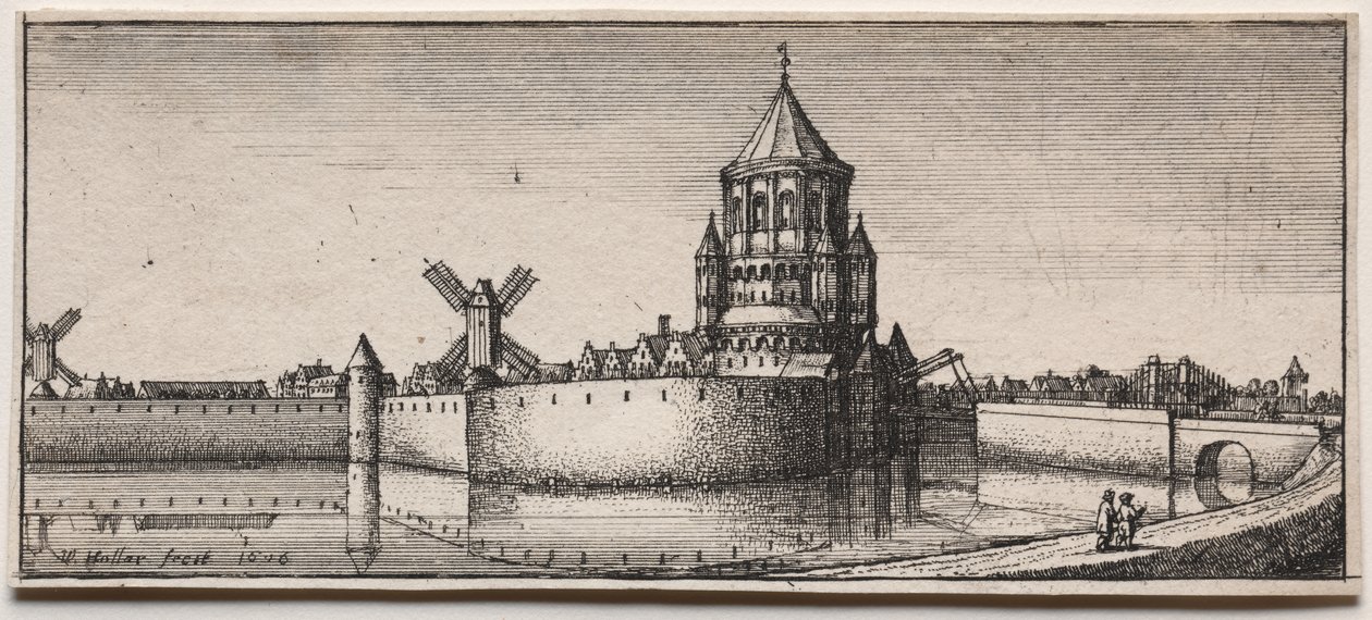 Moated Şehir Kapısı by Wenceslaus Hollar