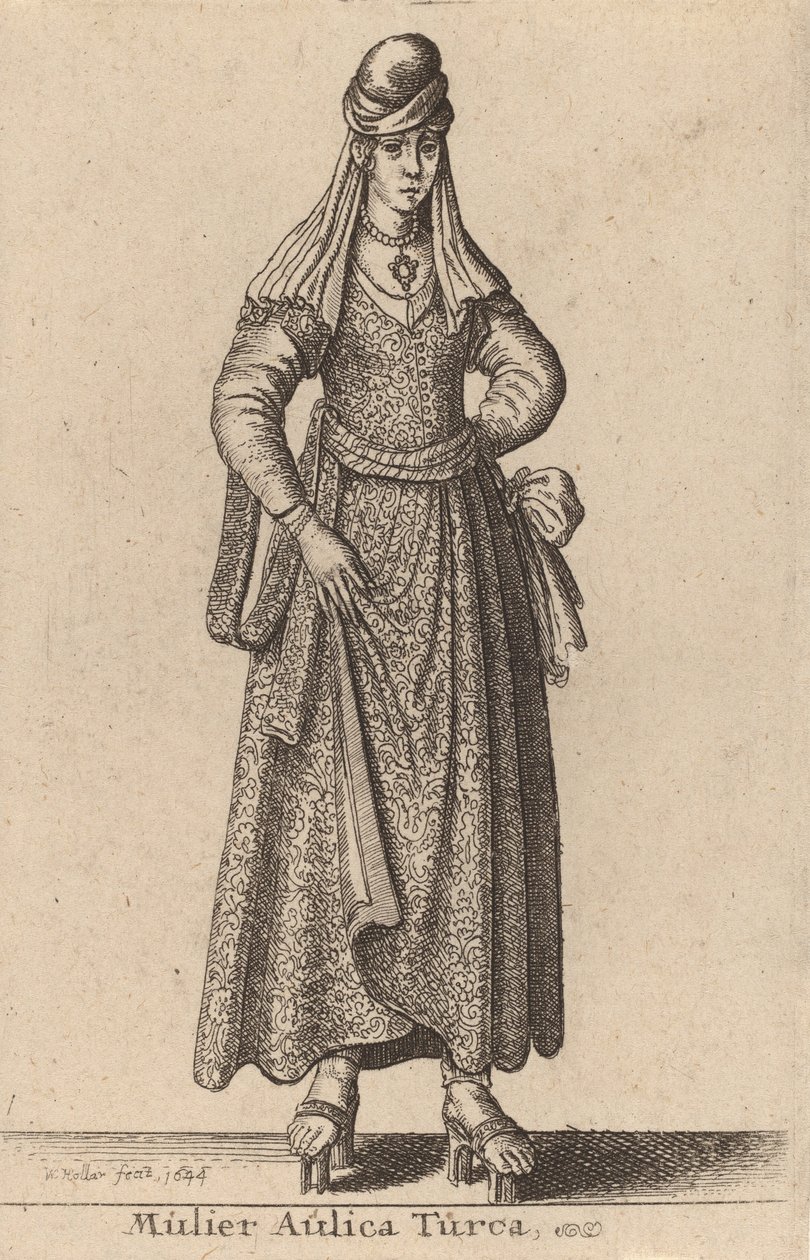 Türk saray mensubu, 1644 by Wenceslaus Hollar