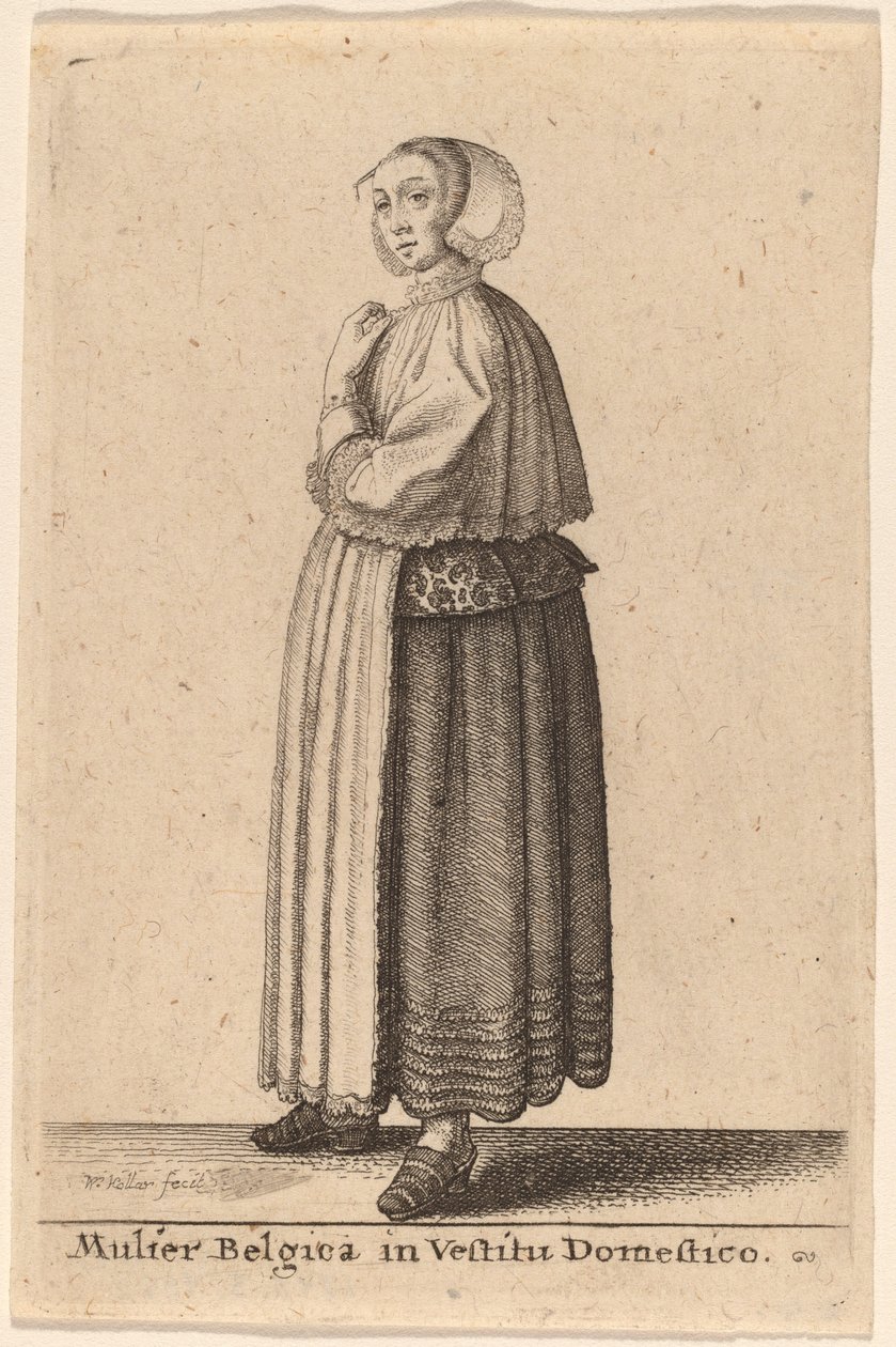 Belçikalı kadın iç giyim by Wenceslaus Hollar