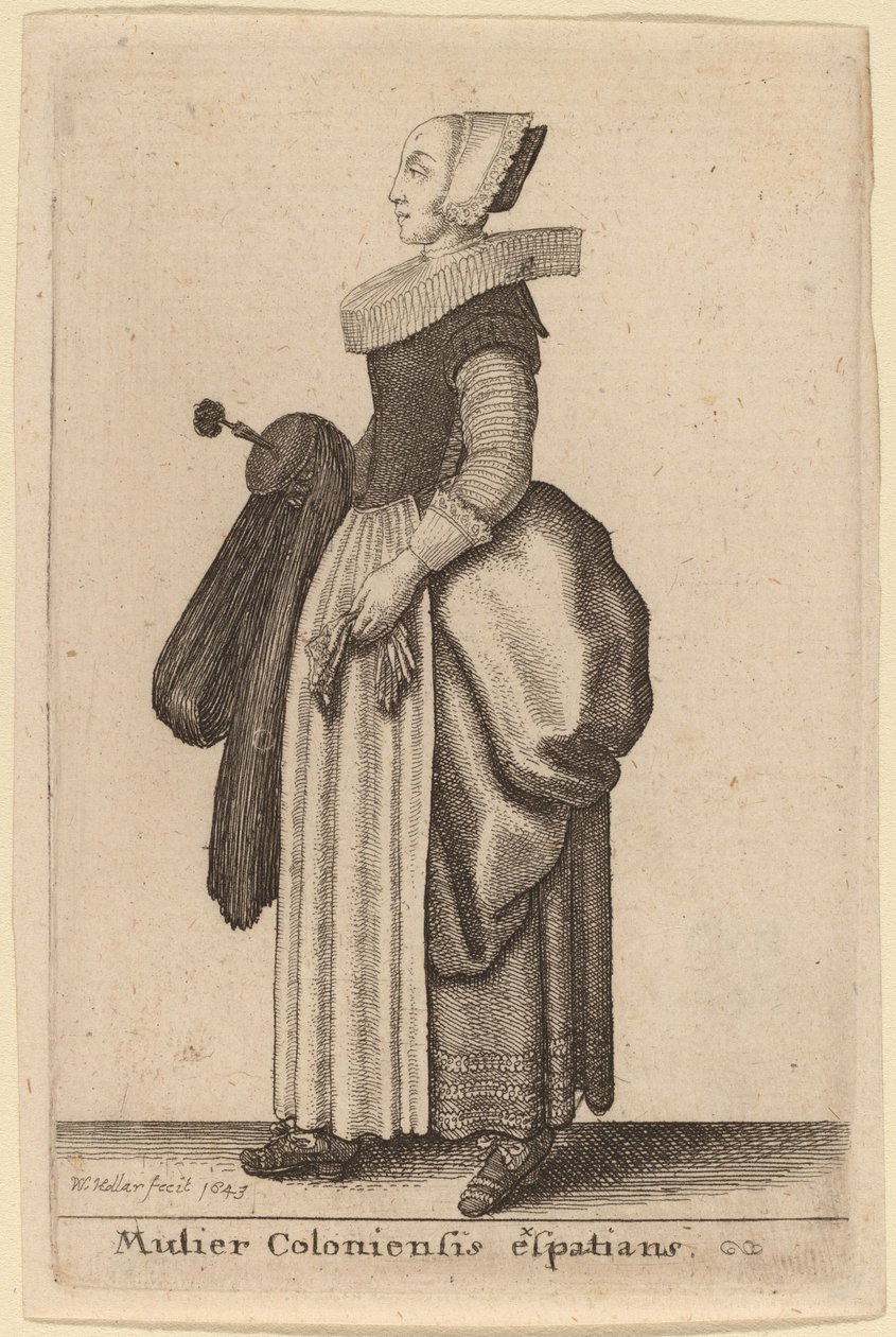 Köln Kadın Expatiens by Wenceslaus Hollar