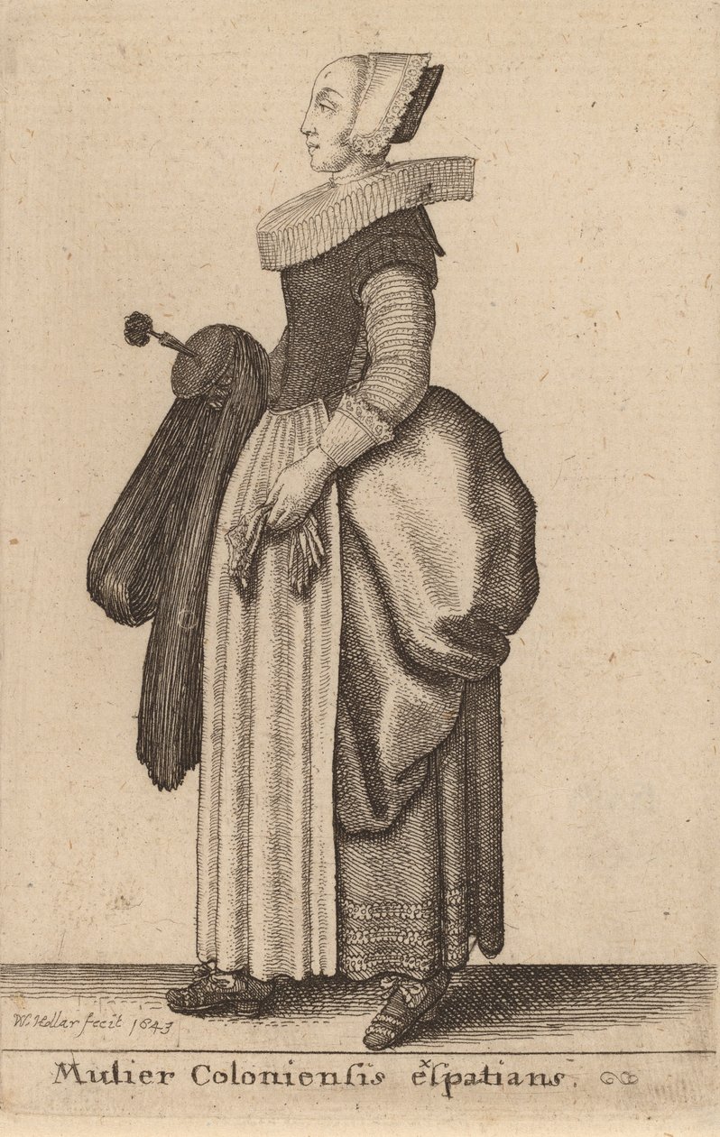 Köln Kadını, 1643 by Wenceslaus Hollar
