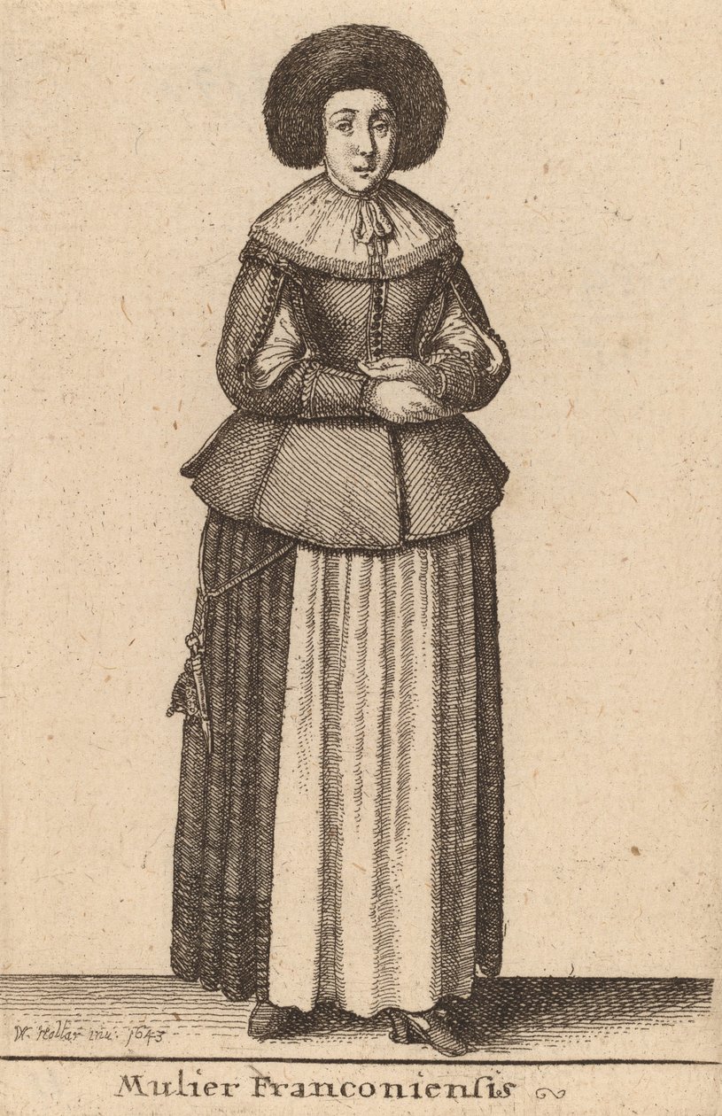 Fransız kadın, 1643 by Wenceslaus Hollar