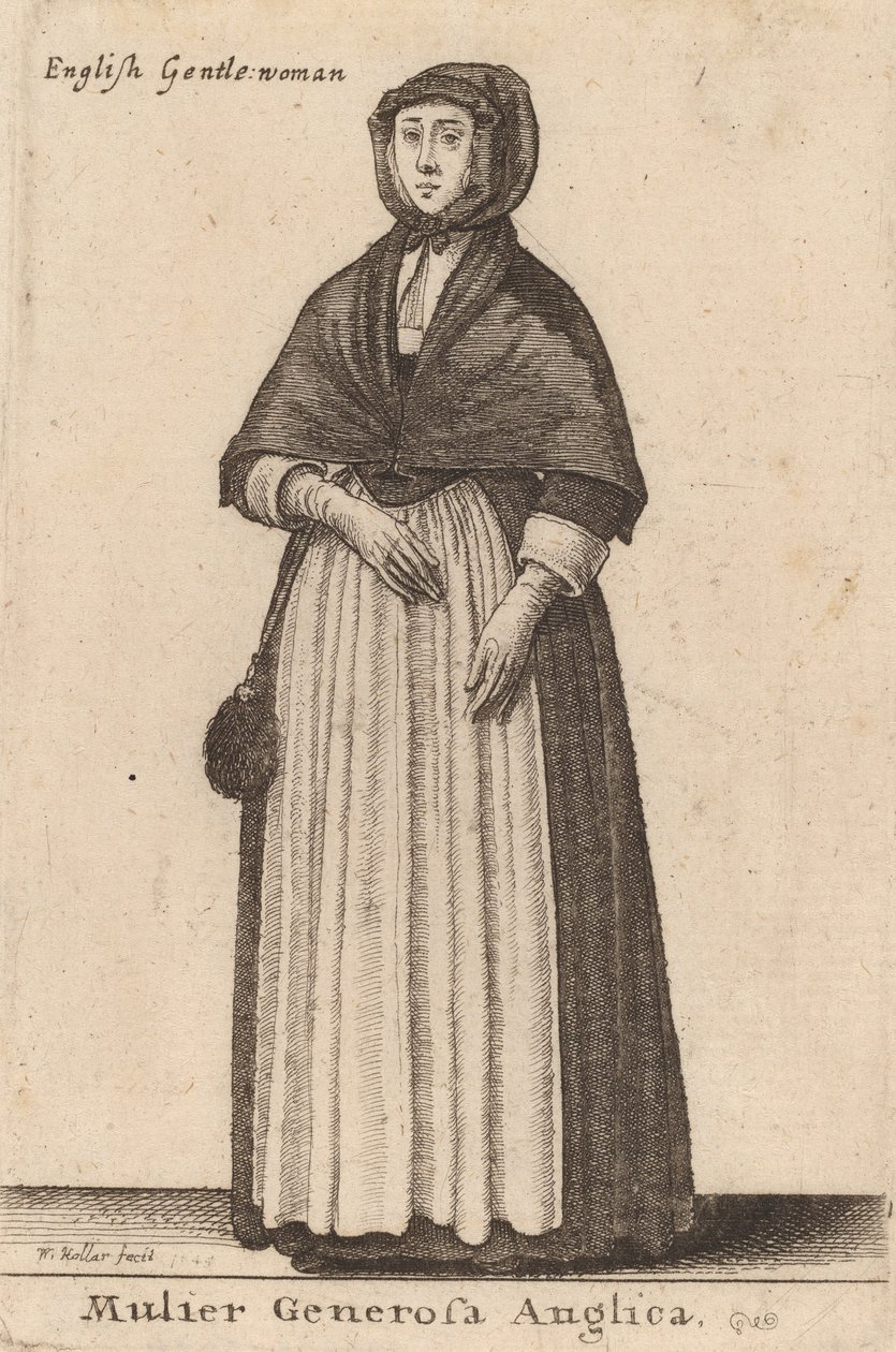 İngiliz Soylu Kadın, 1643 by Wenceslaus Hollar