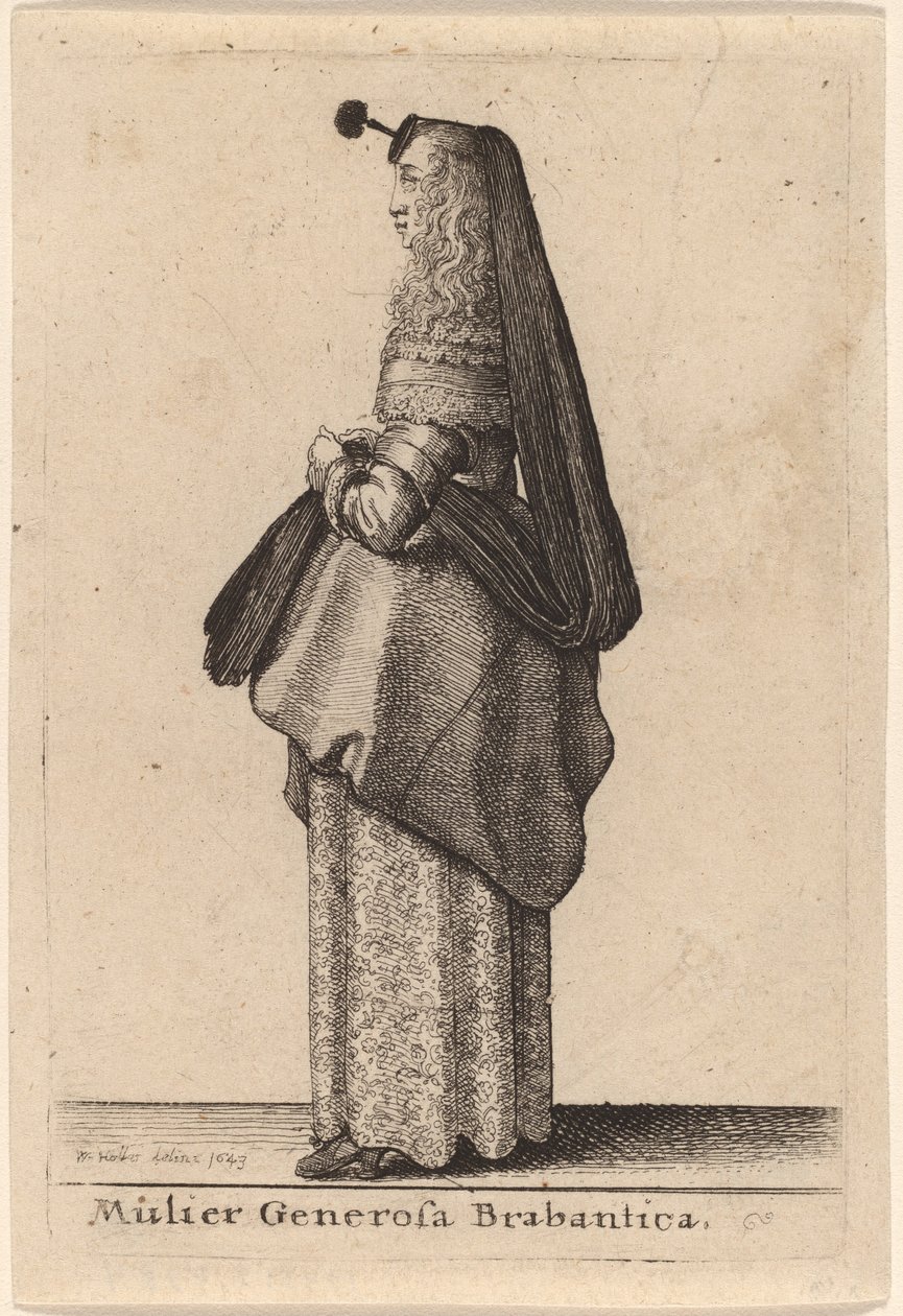 Asil Brabantica kadını by Wenceslaus Hollar