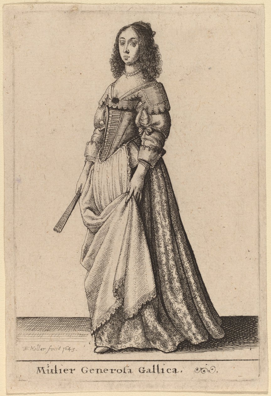 asil fransız kadın by Wenceslaus Hollar