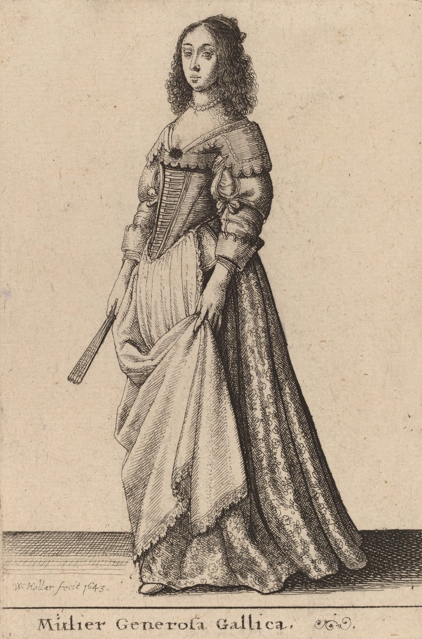 Bir Fransız Soylu Kadın, 1643 by Wenceslaus Hollar