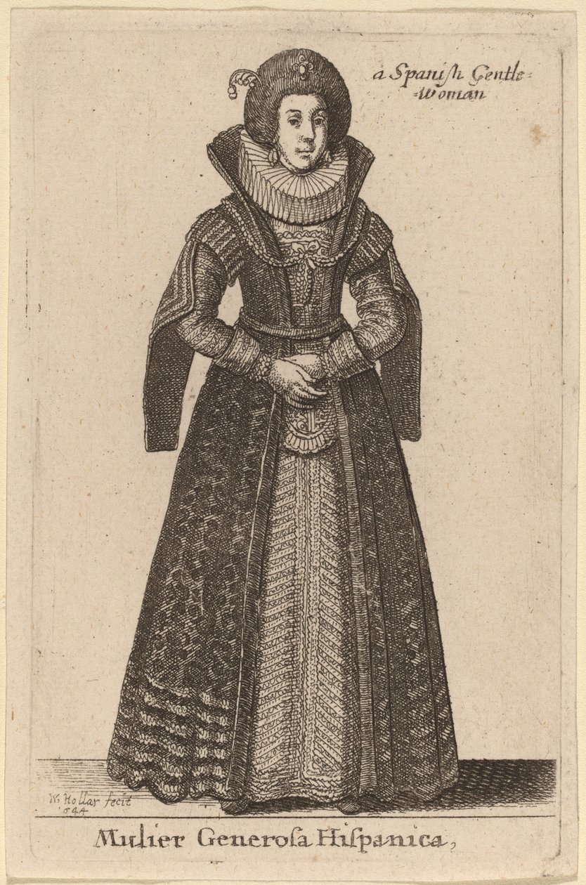 asil ispanyol kadın by Wenceslaus Hollar