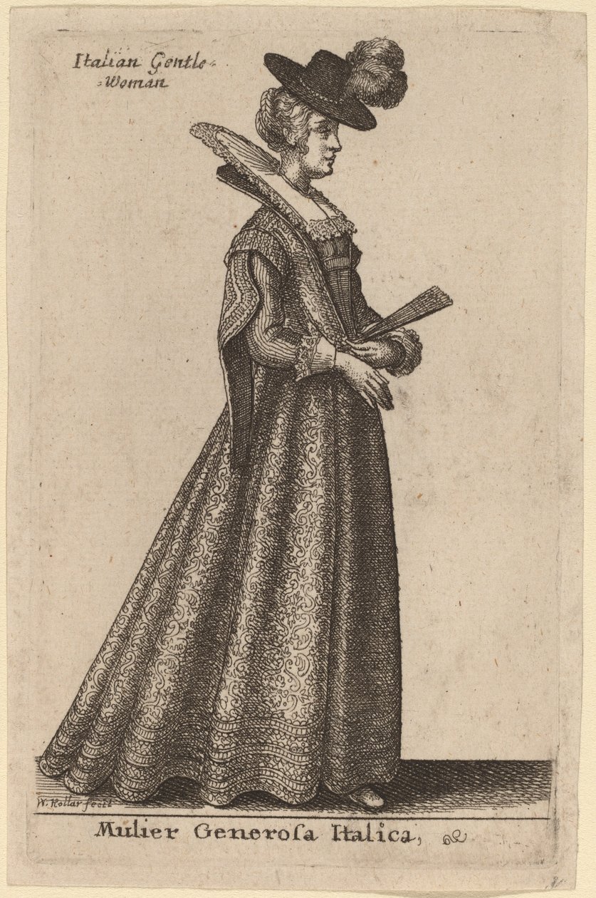 asil italyan kadın by Wenceslaus Hollar
