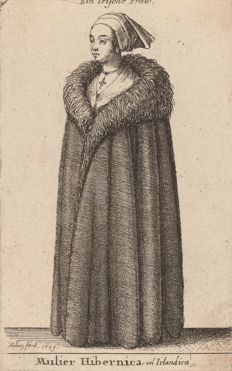 İrlandalı veya İrlandalı kadın, 1649 by Wenceslaus Hollar