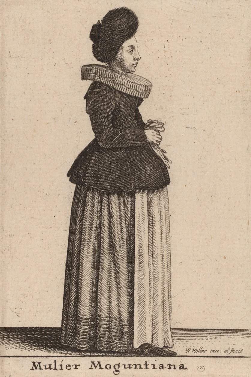 Fazla çalışan kadın. by Wenceslaus Hollar