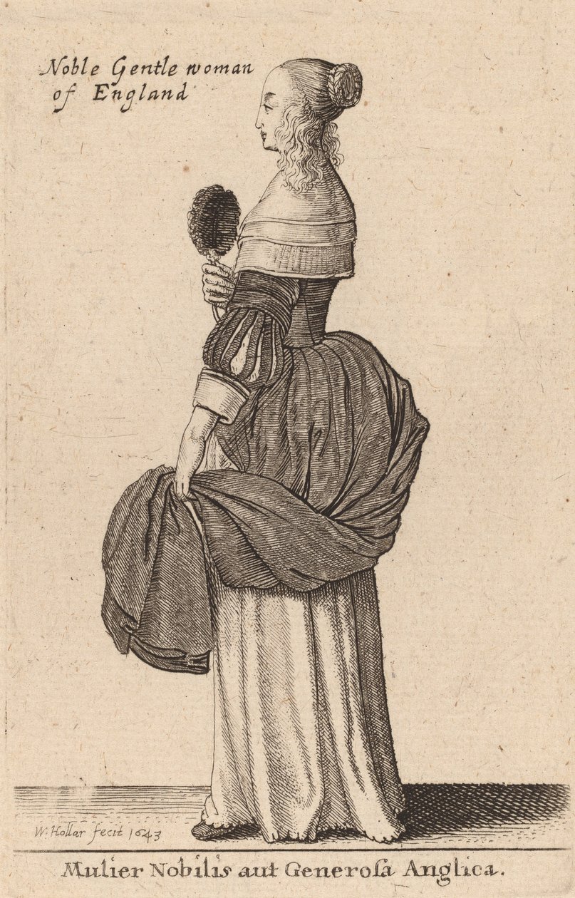 İngiliz Soylu Kadın, 1643 by Wenceslaus Hollar
