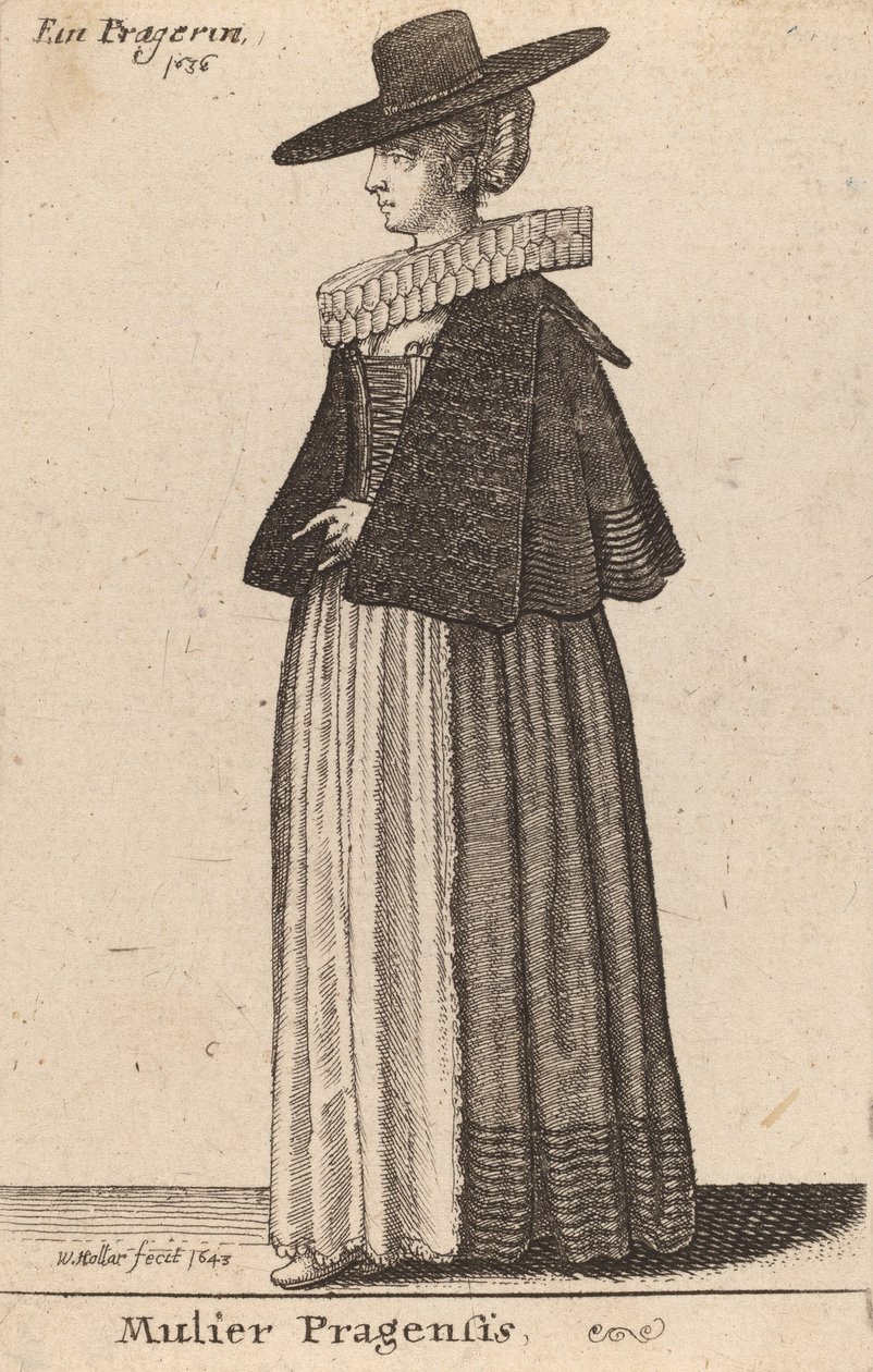 Praglı Kadın, 1643 by Wenceslaus Hollar