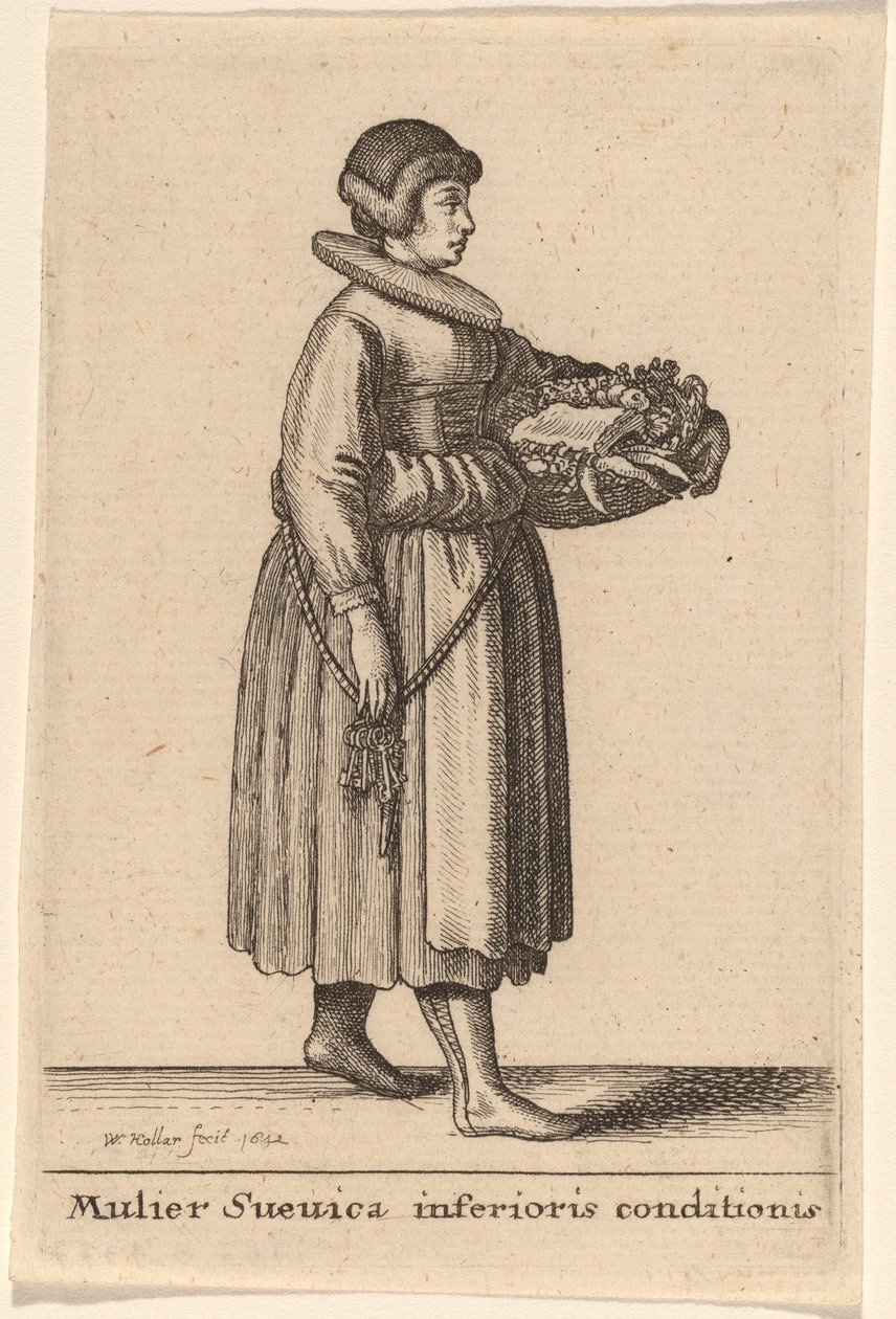 Düşük kondisyonlu İsveçli kadın by Wenceslaus Hollar
